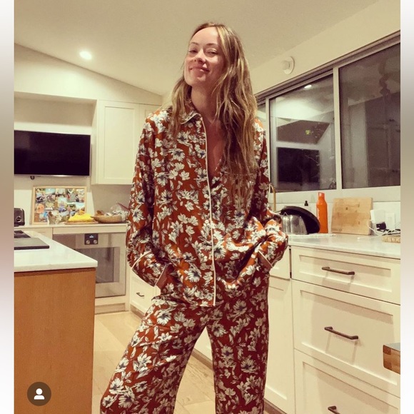 2X 🔖 LA LIGNNE x Target SOLD OUT Women's Floral Button Front Blouse Brown Silky - Picture 3 of 17